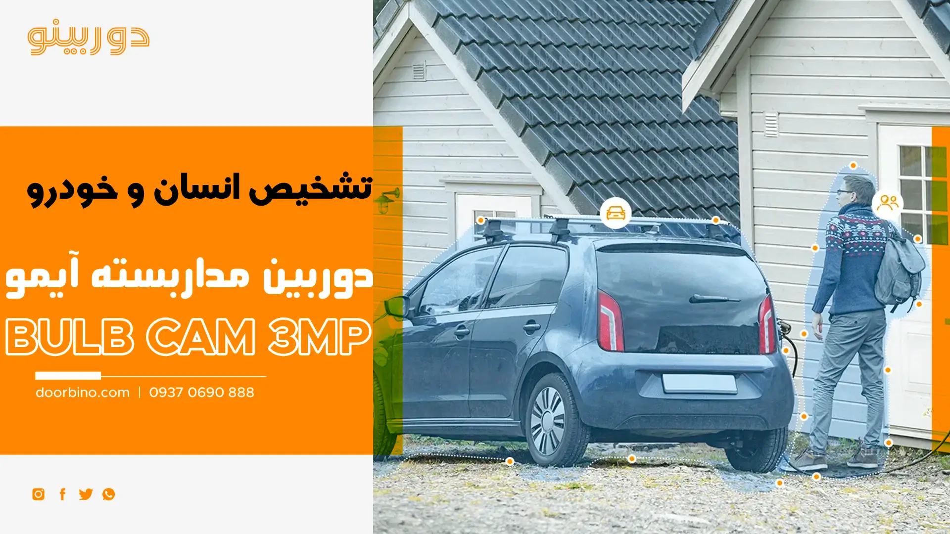 خرید آنلاین دوربین مداربسته لامپی ایمو Bulb Cam 3MP با قابلیت تشخیص انسان و خودرو